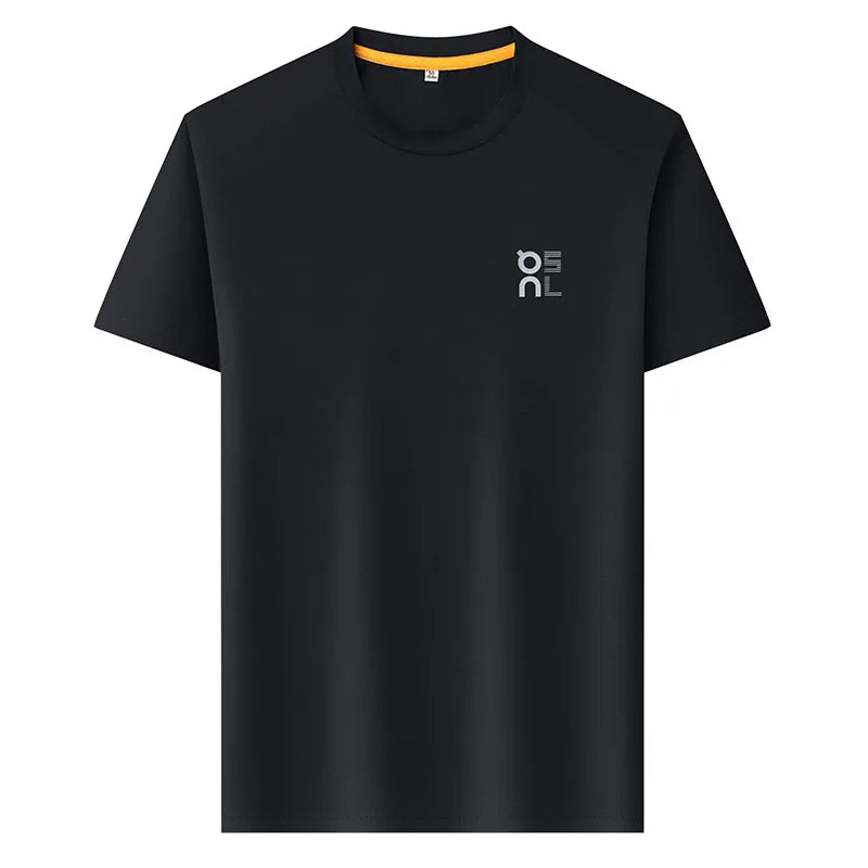 Designer brand high-end printed round neck T-shirt fashion luxury solid color short sleeve breathable cool top casual men's wear